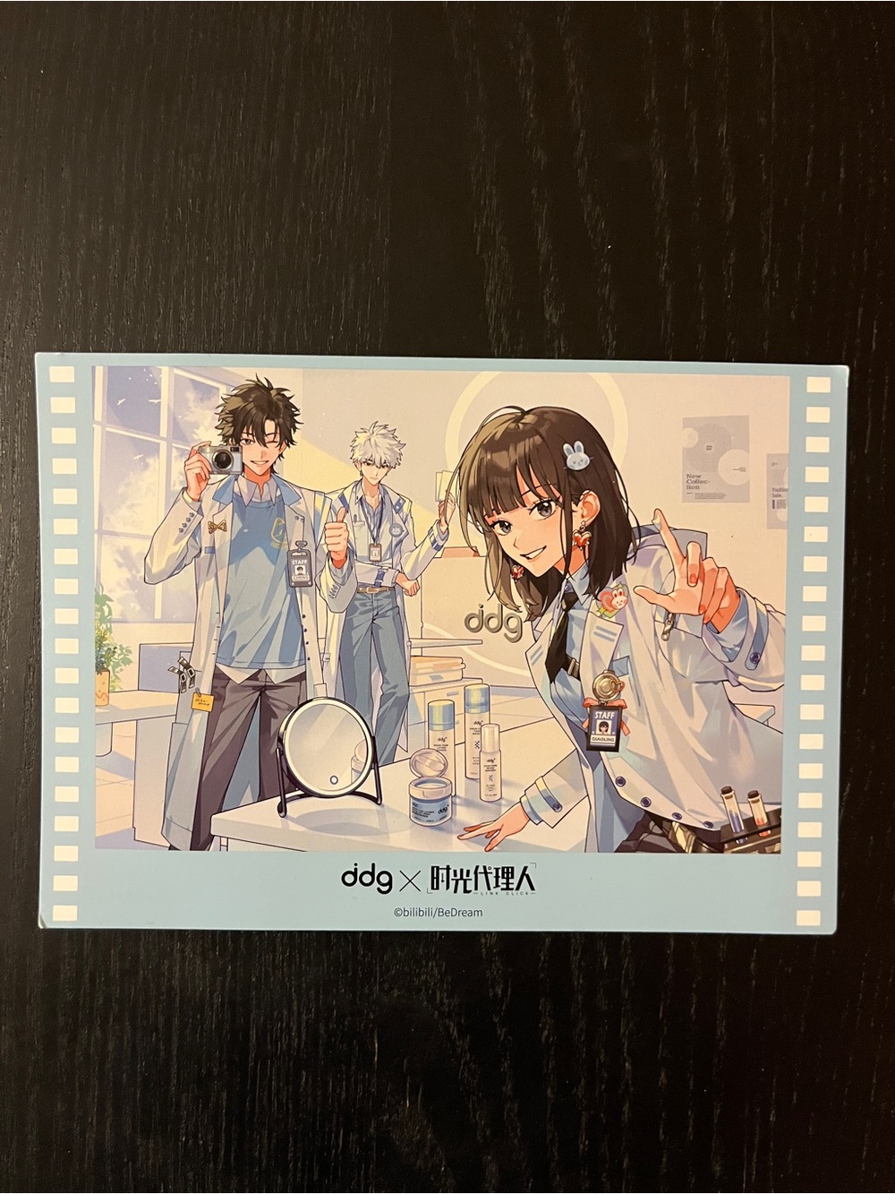 DDG x Link Click Postcard Art Print Blue Anime 15x10cm